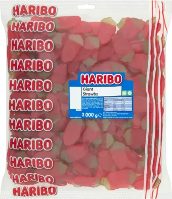 Haribo Giant Strawbs Bulk 3kg