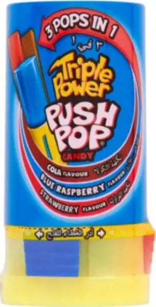 Bazooka Triple Power Push Pop 40g (Case of 12)